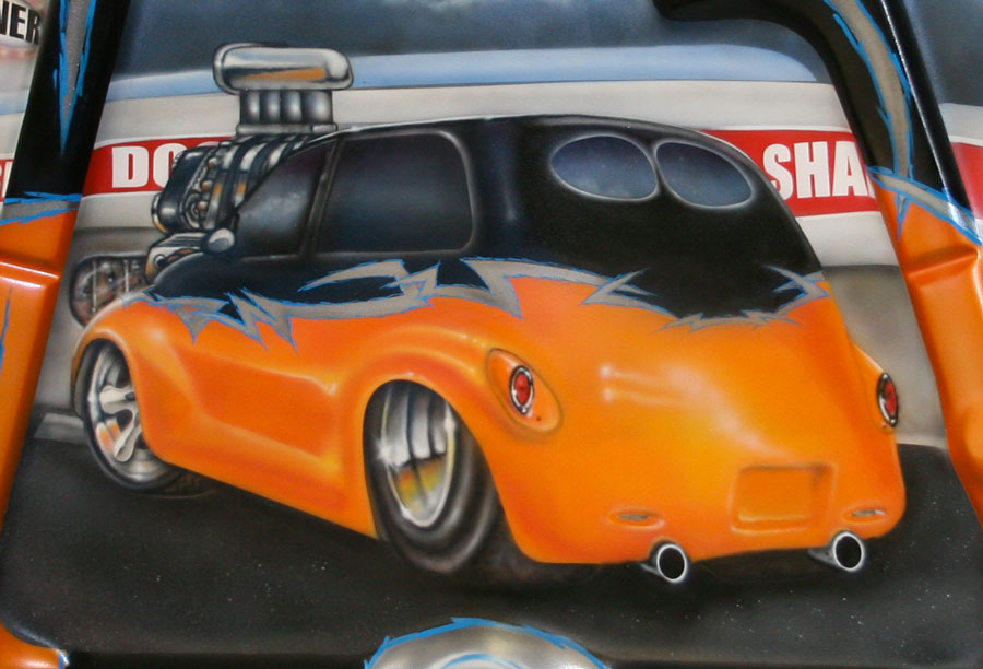pt cruiser under hood mural